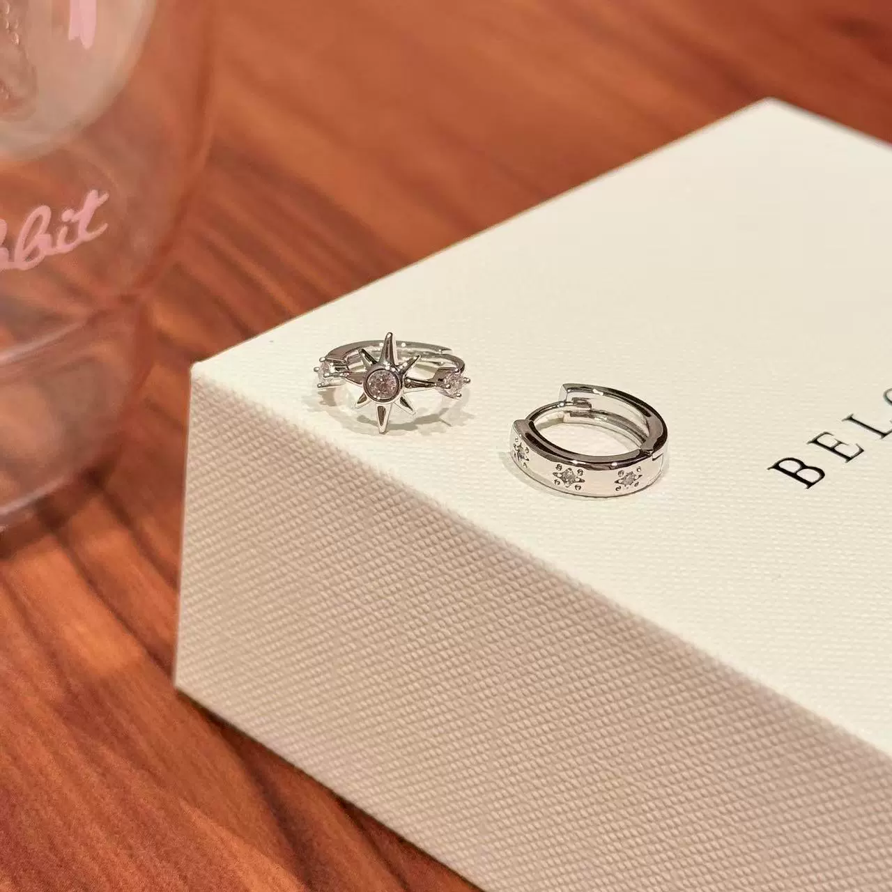 不对称八芒星耳圈小众设计轻奢高级感独特耳环女百搭耳饰简约耳扣