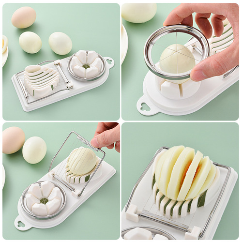 Factory Japanese-style multi-function egg cutter kitchen gadget artifact stainless steel double-headed fancy egg cutter