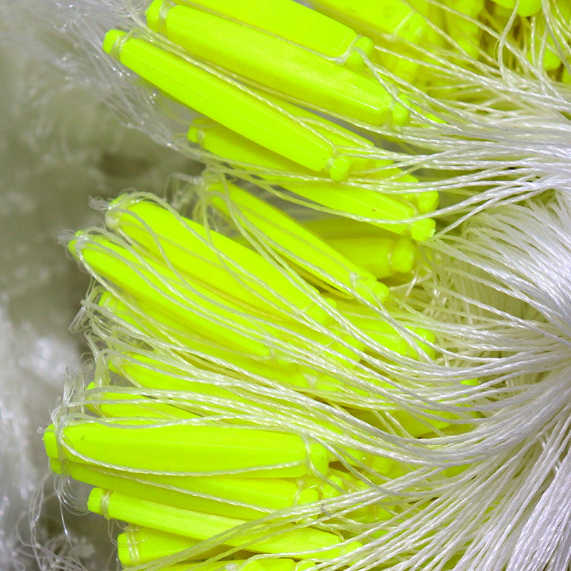 工厂直销塑料浮粘网浮沉网铅坠挂网单层三层占鱼渔网50100米批发