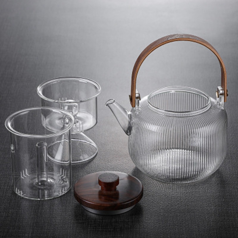 Tetera de vapor de vidrio resistente al calor de estilo japonés tetera hirviendo olla eléctrica estufa de cerámica olla de haz tetera hervidor doméstico engrosada olla