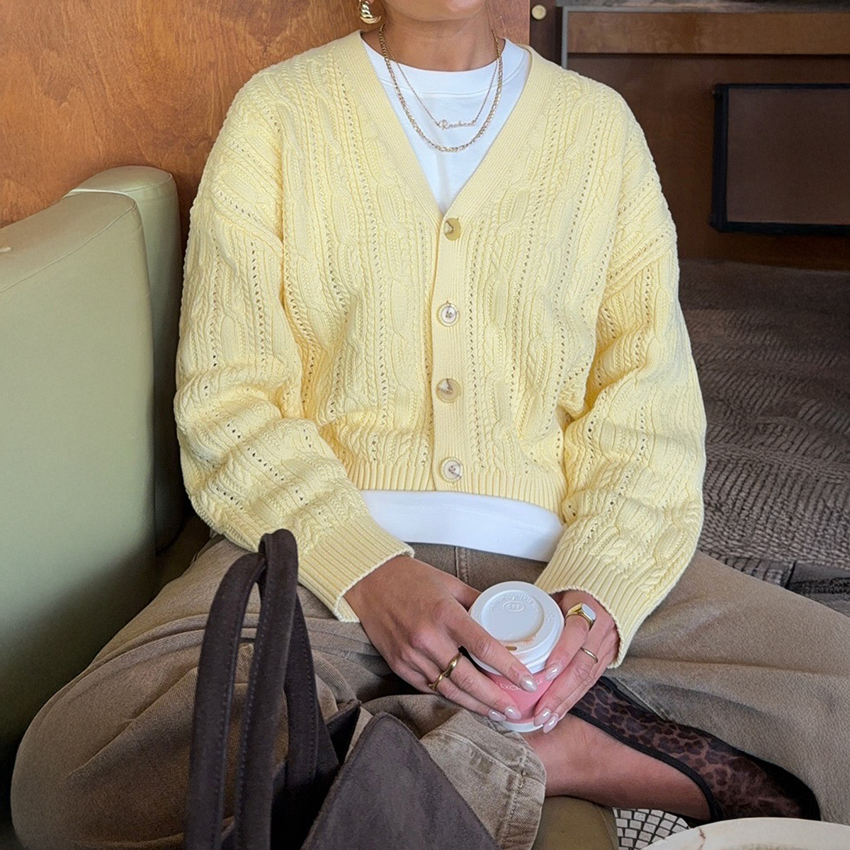 Kaikuo Europa y Estados Unidos ropa de mujer transfronteriza 2026 primavera y verano japonés cardigan de lana fresco de cuello en V suéter de botón Amazon