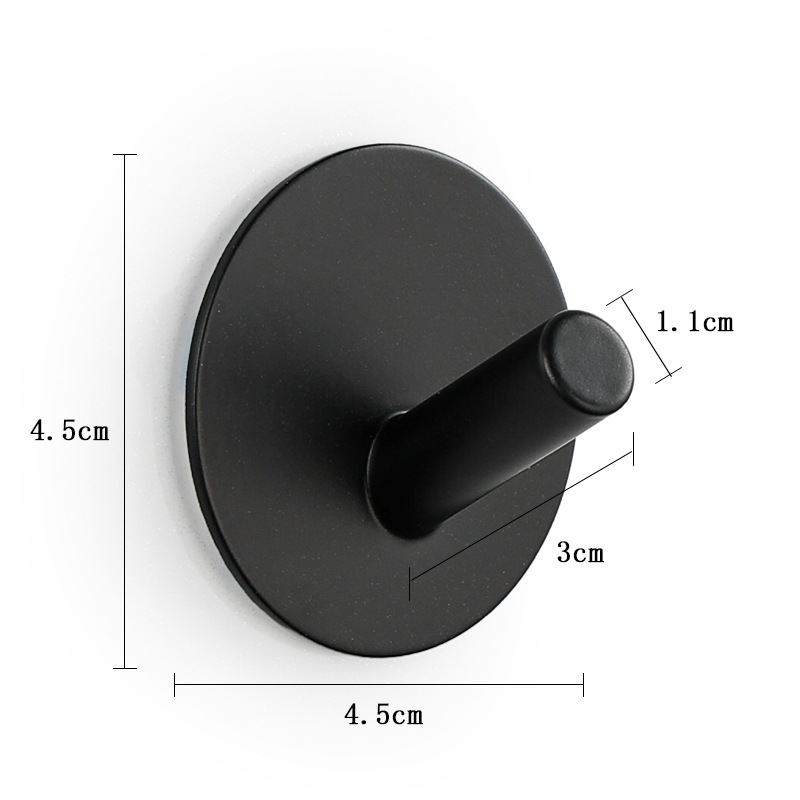 Gancho oblicuo de acero inoxidable (negro) redondo