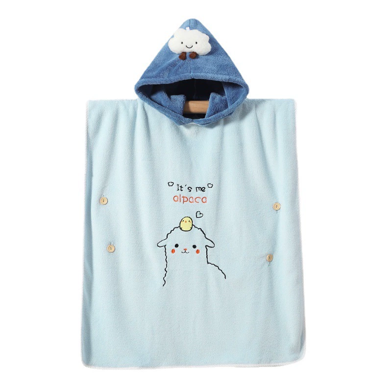 Детское банное полотенце, плащ, быстросохнущий халат с капюшоном для купания