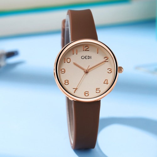 GODI Simple College Style Student Watch Civil Servant Examination Waterproof Women's Watch Skin-friendly Silicone Quartz Watch Wholesale 