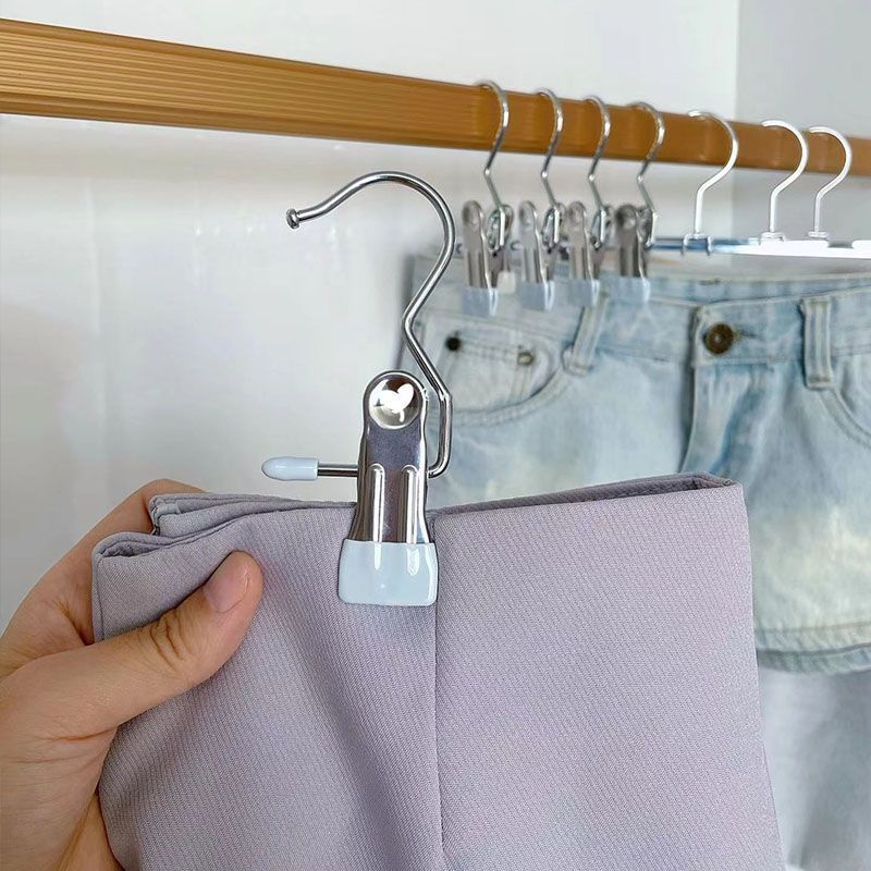 Clip calcetines multifuncionales con gancho sombrero clip de almacenamiento sin costuras ropa interior antideslizante calcetines clip de metal clip pequeño portátil