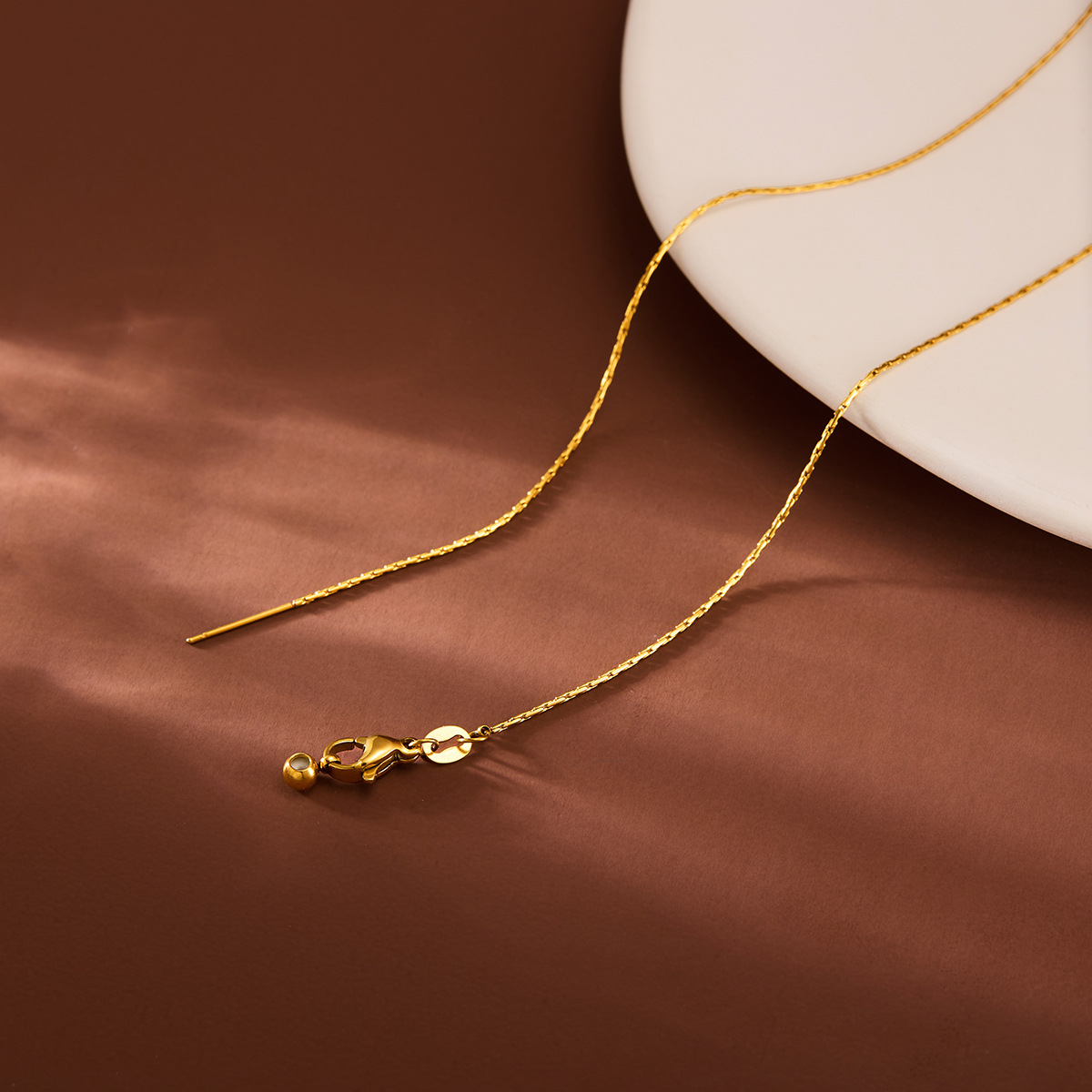 45cm acero de titanio clavícula cadena universal cadena ajustable collar de acero inoxidable joyería DIY accesorios de colgante de perlas