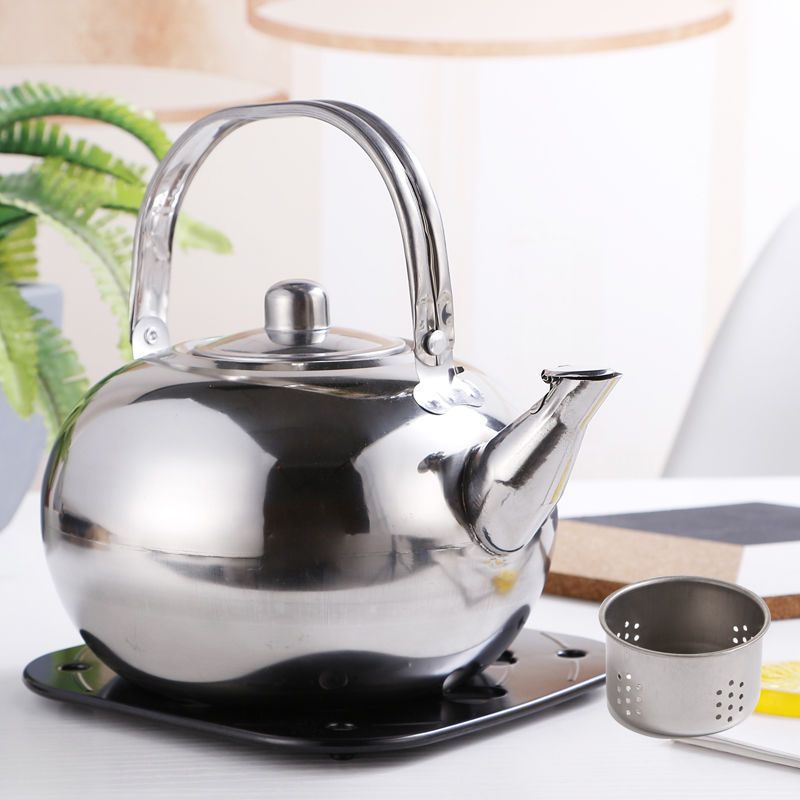 Hotel tetera de acero inoxidable tetera de té restaurante tetera de té tetera de vino amarillo tetera de hervidor con filtro Ling