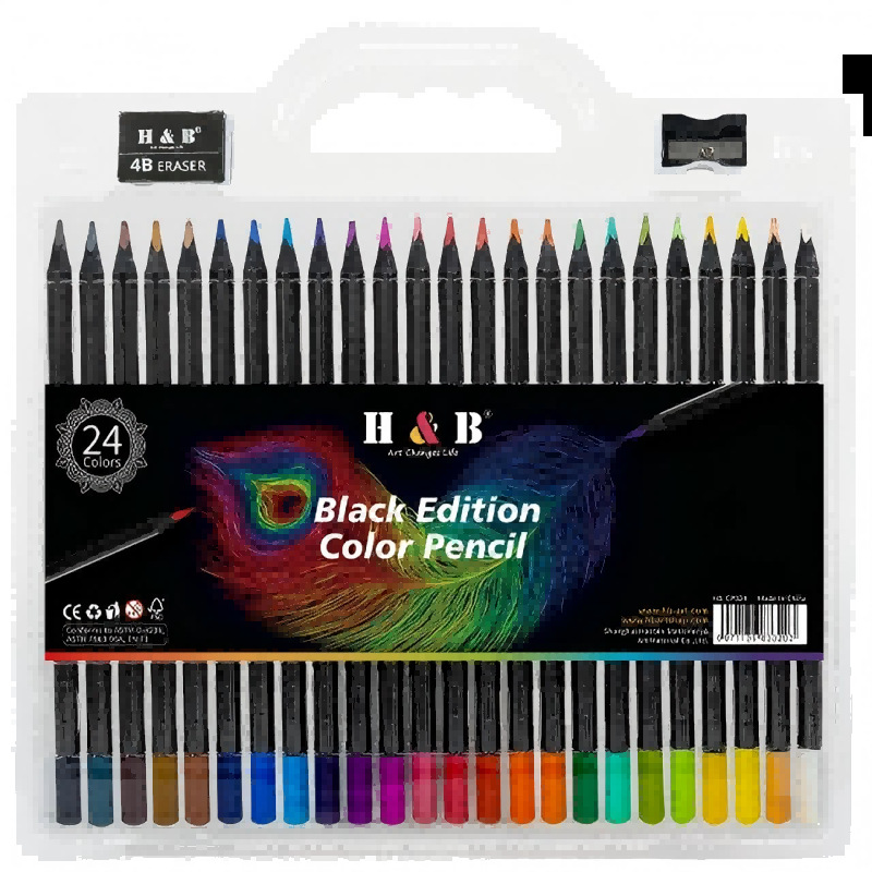 H & B 24 colores 50 negro madera color aceitoso plomo 3,3 plomo suministros de arte herramientas pintura traje pintado a mano cepillo