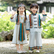 广西儿童少数民族服装三月三壮族男女童苗族异西域风情唐装演出服