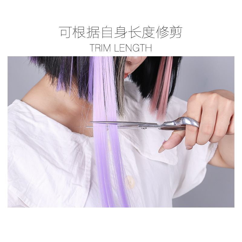 Pelucina de color pelucina extensión de cabello colgante oreja pelucina de teñido de cabello simulado pelucina de blanqueo pelucina de seda de alta temperatura pelucina de cabello recta