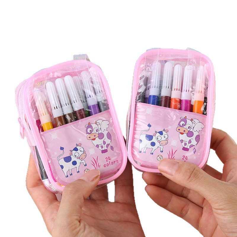 Small watercolour, children's crayons for elementary school students, drawing apron, coloring book, brush, 24 colors, graffiti, handmade, new collection, wholesale