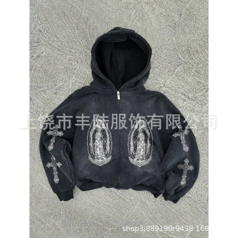 Cross-Border American Fashion Y2K Personalized Printed Sweatshirt Harajuku Jacket Gothic Style Men's Printed Sweatshirt Cross-Border American Fashion Y2K Personalized Printed Sweatshirt Harajuku Jacket Gothic Style Men's Printed Sweatshirt