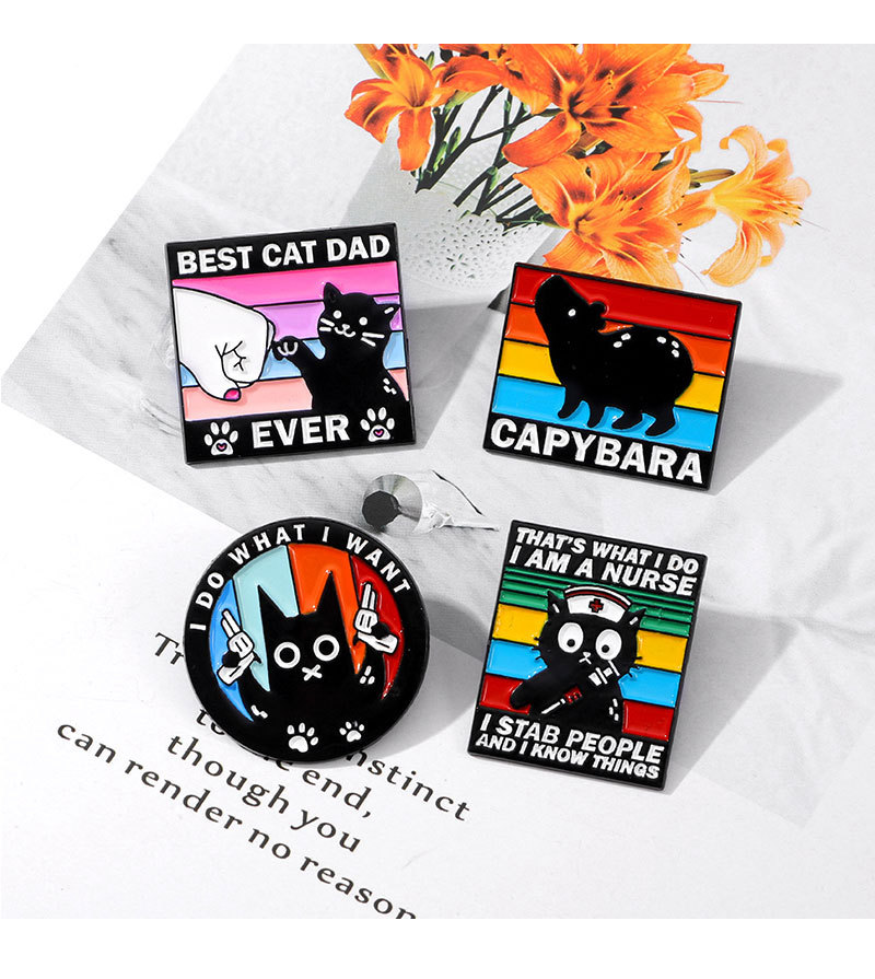 Alloy Material Cute Pin Animal Cartoon Letter Alloy Enamel Unisex Brooches