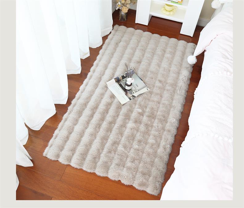 Cream Style Carpet, Bedroom Bedside Blanket, Imitation Rabbit Fur, New Balcony Living Room Coffee Table Mat, Thickened Full-Cover High-End Light Luxury