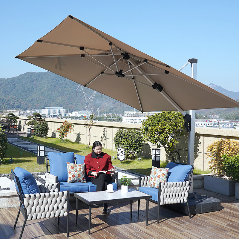Paraguas de sol al aire libre paraguas de patio paraguas de sol al aire libre protección solar patio exterior villa jardín comercial paraguas romanas image 3