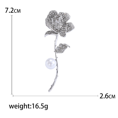 Hot-selling Korean fashion rose flower brooch, simple, versatile, fresh and elegant clothing accessories, direct from the manufacturer