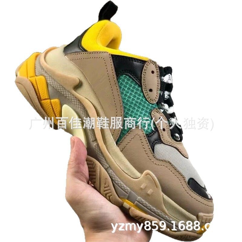 Putian Shoes Pure Original Version Paris Triple Thick Heel Air Cushion Thick Sole Dad Shoes Men and Women Retro Casual Sports Shoes