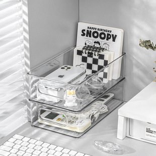 Transparent drawer partition storage box separates cosmetics desktop transparent acrylic storage basket organizing storage rack