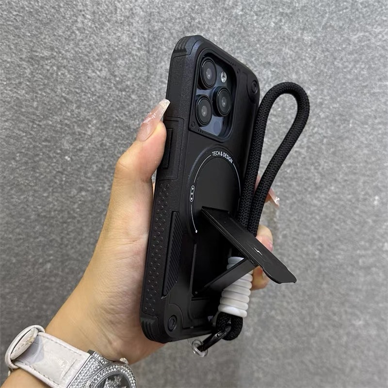 Apple 17 携帯電話ケース iPhone16promax 磁気不可視ブラケットハイエンドシンプルな保護カバー新しい|undefined