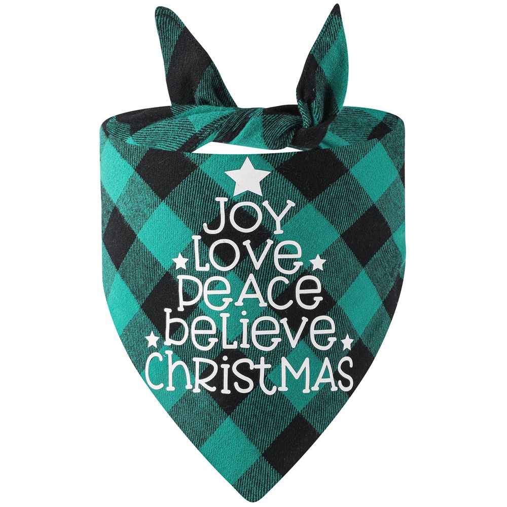 Los fabricantes nuevos transfronterizos de algodón a cuadros toalla triangular perro Toalla de saliva