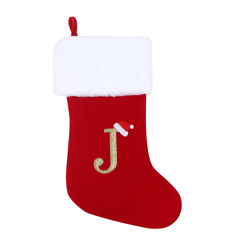 Nuevo calcetín de Navidad de letras nuevas ventas calcetines de Navidad decoración del árbol de Navidad colgante calcetines de letras de Navidad decoración bolsas de regalo de Navidad