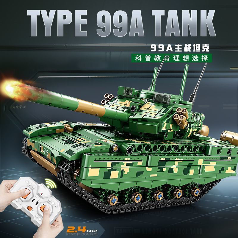Military 99A Main Battle Tank Chinese Building Blocks Boys Assembled Toys 6 Remote Control Tank Difficulty 8-12 Years Old
