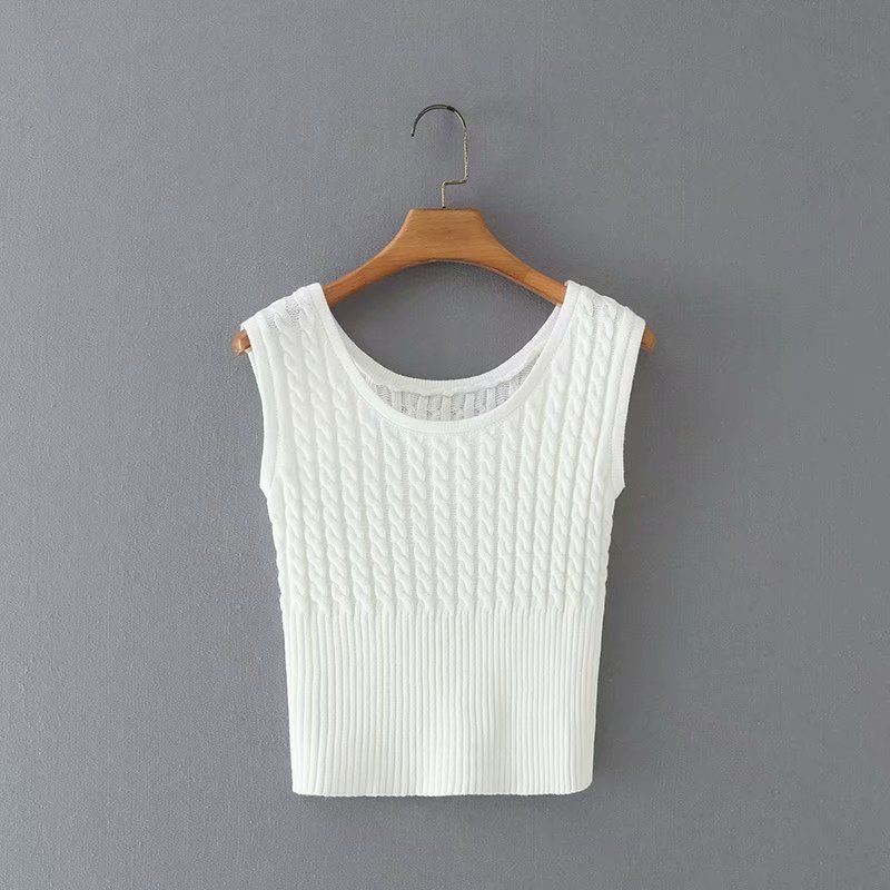 new twist waist knitted sleeveless top  NSAM34036