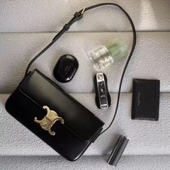 工厂直销Ce家黑色经典法棍新款轻便休闲腋下锁扣小方包单肩斜挎包