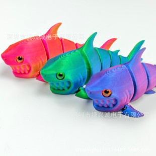 3D printing simulation eye shark joint movable laser gradient cross-border explosion model children's toy decoration