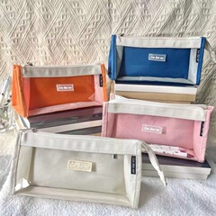 新品大容量透明筆袋ins高颜値シンプル学生専用三角文房具袋試験用筆袋