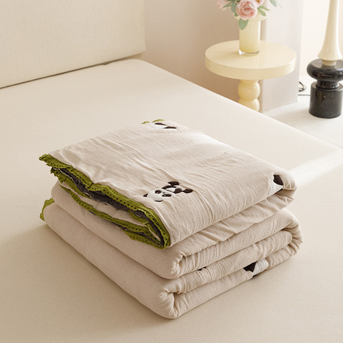 New cartoon style cloud gauze puff quilt double layer gauze spring and autumn four seasons quilt towel quilt quilt core ins