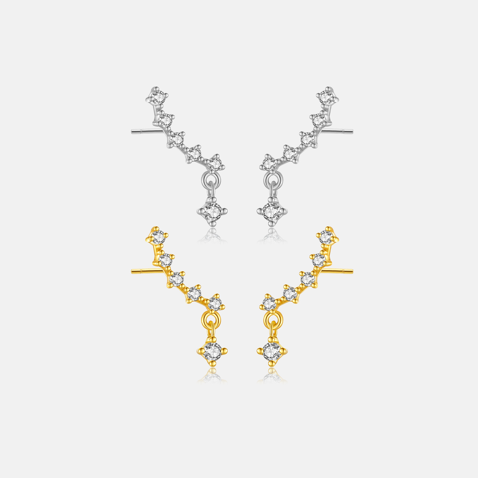 s925純銀耳釘女鑲鑽耳環小巧時尚韓版簡約森系耳棒養耳洞防堵耳飾