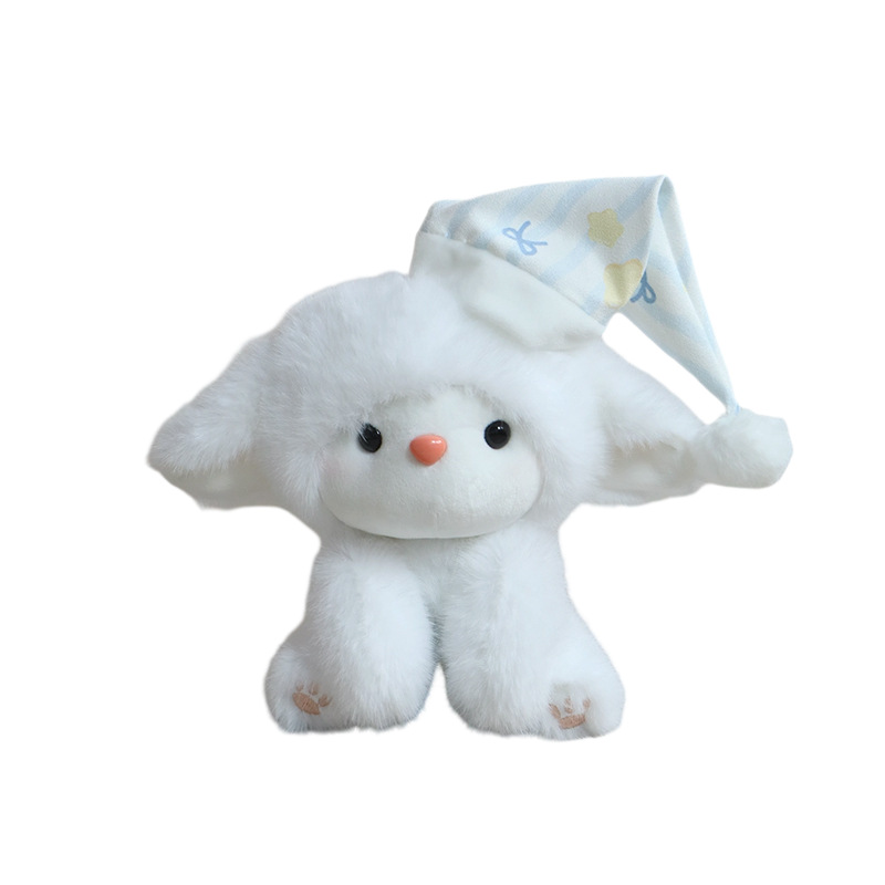 맥우토끼 귀여운 동물 봉제인형 잠모자 어린이 동반인형 18cm 웨딩 뽑기 선