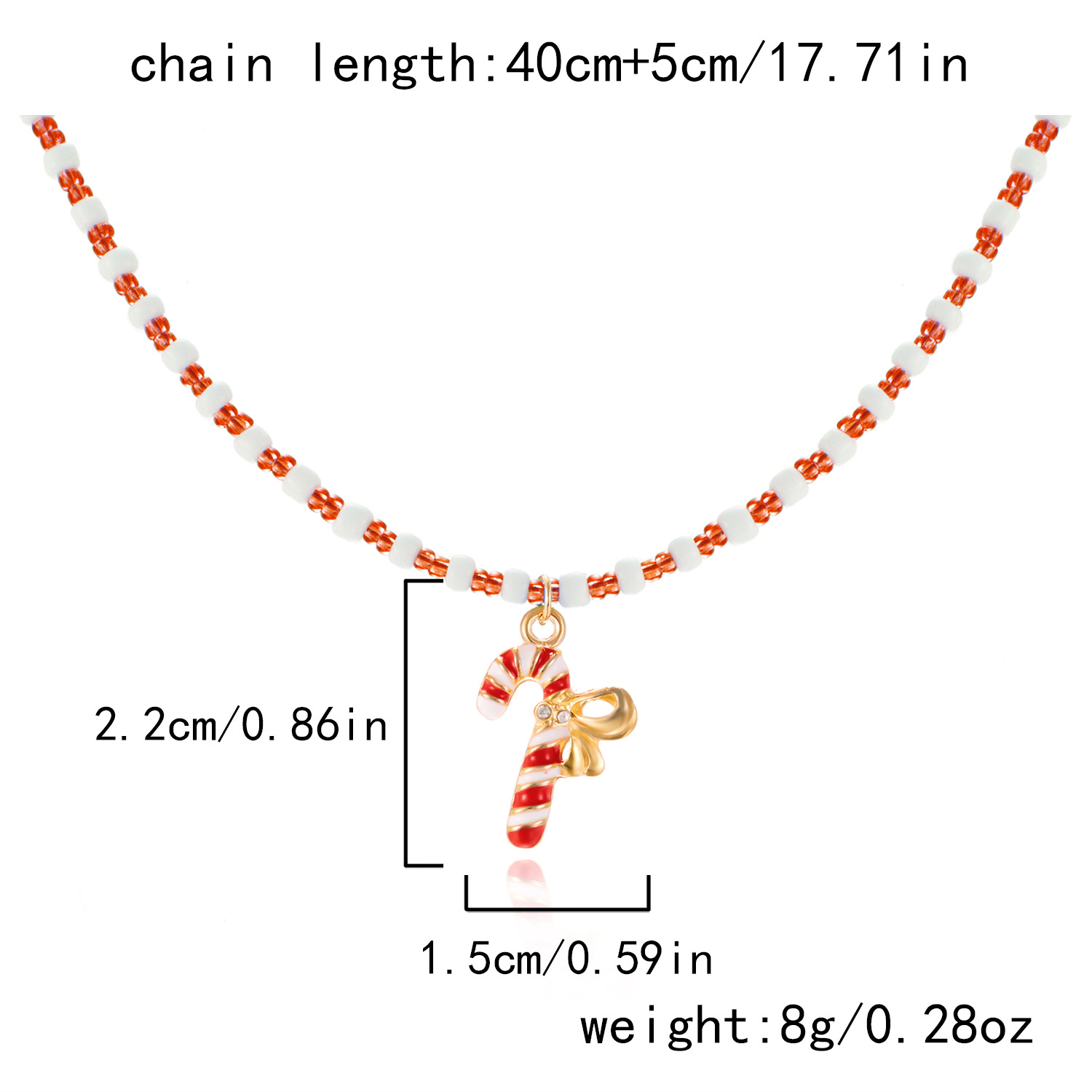 nouveau collier de perles fait main à la mode et polyvalent collier de perles de riz de sapin de Noël Père Noël femme_voghion.com