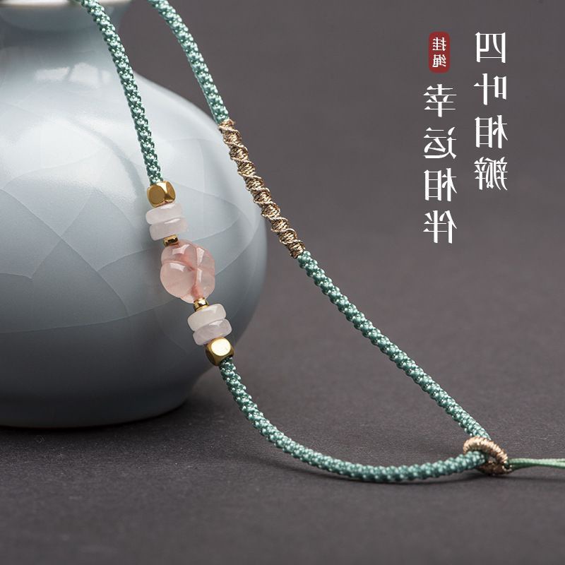 (2개) 목걸이 로프 반 완성 된 새로운 스타일 조정 가능한 얇은 여성용 끈 마노 크리스탈 펜던트 목걸이 헤어