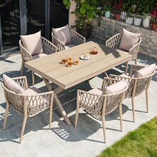 户外藤编餐桌椅组合商用家用藤椅露台室外室内庭院休闲阳台小桌椅