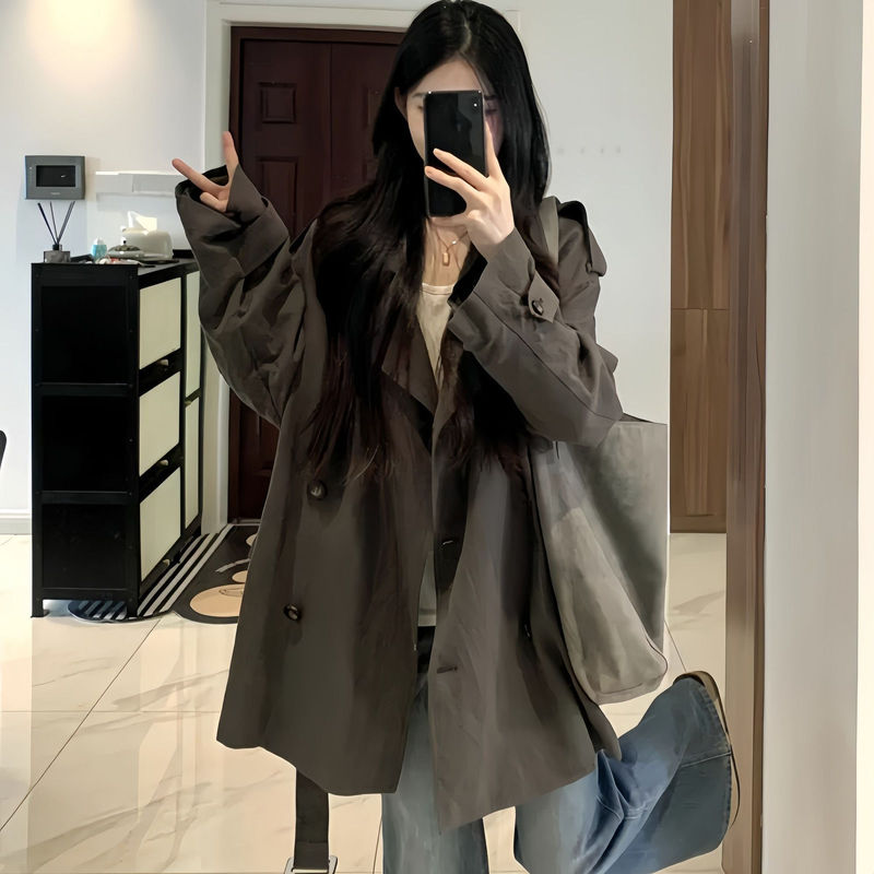短款宽松风衣外套女2025春秋季新款小个子巨好看薄款韩版韩系休闲|undefined