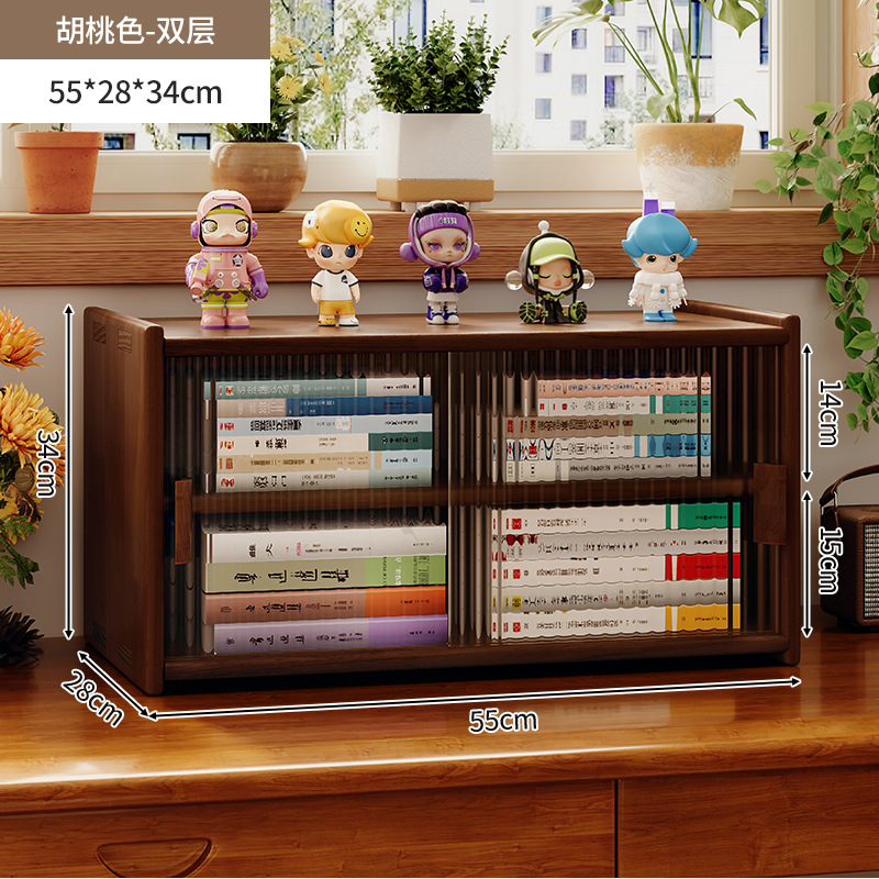 Estantería de escritorio de madera maciza para almacenamiento Estante a prueba de polvo multicapa Estante de exhibición Estante para libros pequeños en el escritorio de los estudiantes