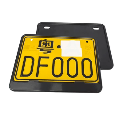 Motorcycle Rear License Plate Frame, License Plate Protection Frame, Motorcycle Scooter License Plate Frame, License Plate Border, Carbon Fiber Universal Anti-Theft (Nömrə qabı) - black-233168mm