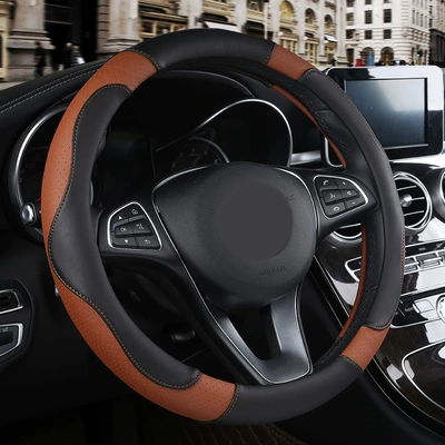 Seasons, Odorless Eco-Friendly Sport Grip – Steering wheel cover - xf620-black-brown-38cm