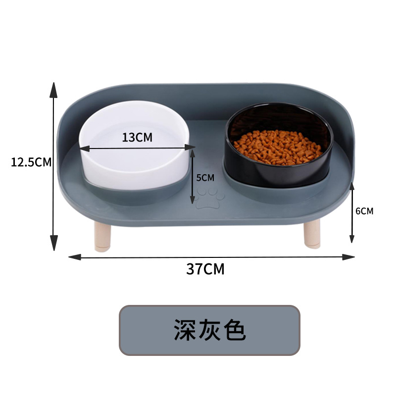다크 그레이 베이스 + 검정과 흰색 그릇 (3 높이)