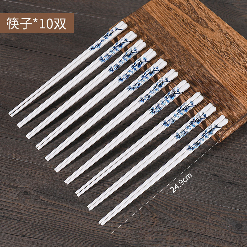 Qianlijiangshan 家庭用高級セラミック箸、抗菌、防カビ、滑り止め、食品グレード、高温耐性、金彩セラミック箸|undefined