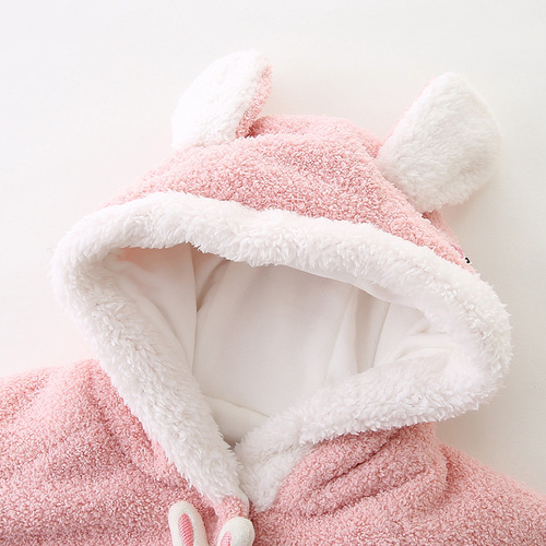 idea infants and young children  autumn and winter new plush tops girls baby embroidery printed outer wear cloak jacket 2960