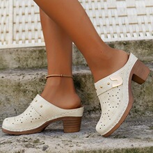 H 73424 High Heel Mule Slippers ��ͷ�ָ�����Ь �羳����