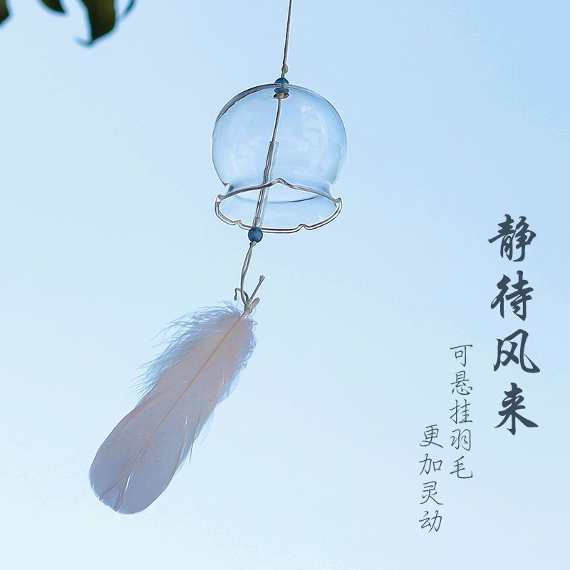 願い事風鈴飾り風鈴桜ガラス透明吊り式観光地シーン配置風鈴学生DIY手|undefined