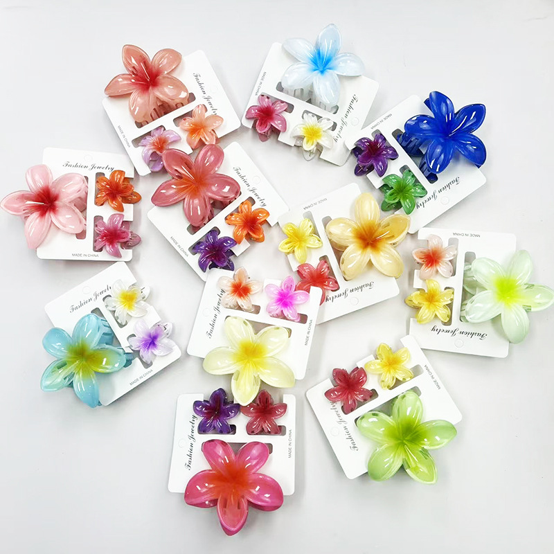 Women's Gender Sweet Women's Plumeria Plastic Resin Hair Claws