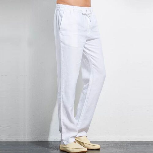 Linen Pants for Men Loose Cotton-Linen Men's Casual Straight Leg Linen Men's Summer Pants Linen Material Men's Long Pants
