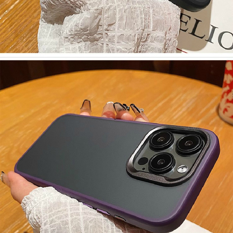 Ốp lưng từ tính nhám cho iPhone 15 Pro Max, thiết kế công sở đơn giản, bảo vệ toàn diện — [Màu đen★Khung hợp kim nhôm từ tính mờ], Màu xám★Khung hợp kim nhôm từ tính mờ], 【Màu tím sẫm★Khung hợp kim nhôm từ tính mờ], 【Màu Xanh hoàng gia★Khung hợp kim nhôm từ tính mờ] chi tiết 11