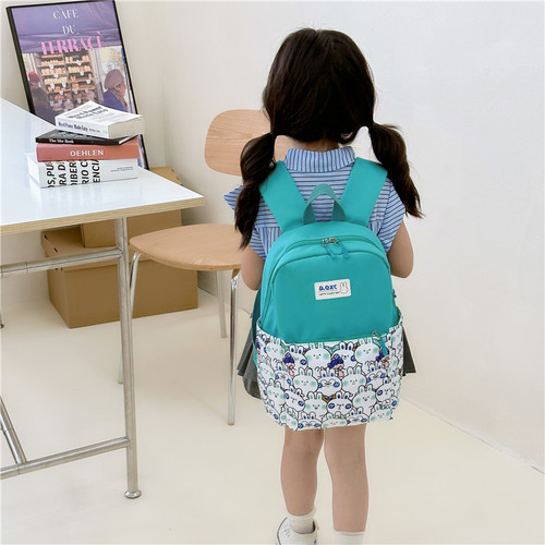 可爱兔子女孩上学书包幼儿园大容量帆布护脊双肩包儿童轻便小背包