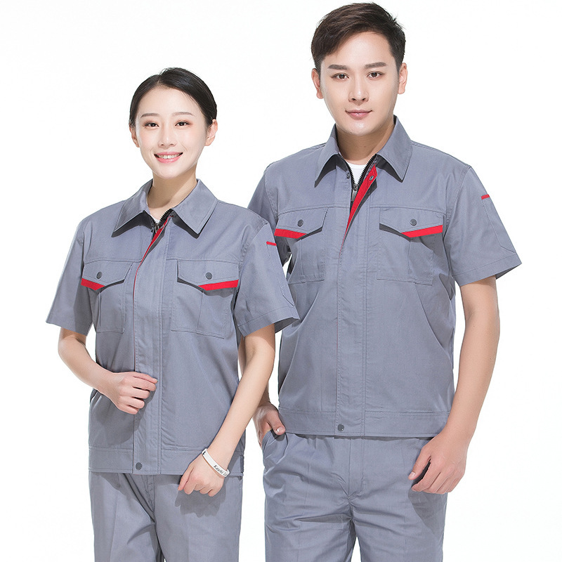 Quần áo đi làm mùa hè ngắn tay đầy đủ thủ công polyester-cotton vải chéo mịn thoải mái thoáng khí thời trang quần áo đi làm có thể được thêu